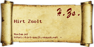 Hirt Zsolt névjegykártya